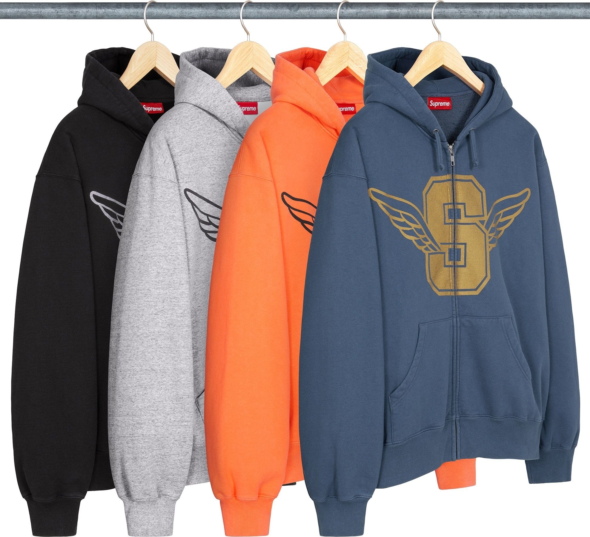 Wings Zip Up Hooded Sweatshirt
